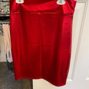 Metallic red mini skirt